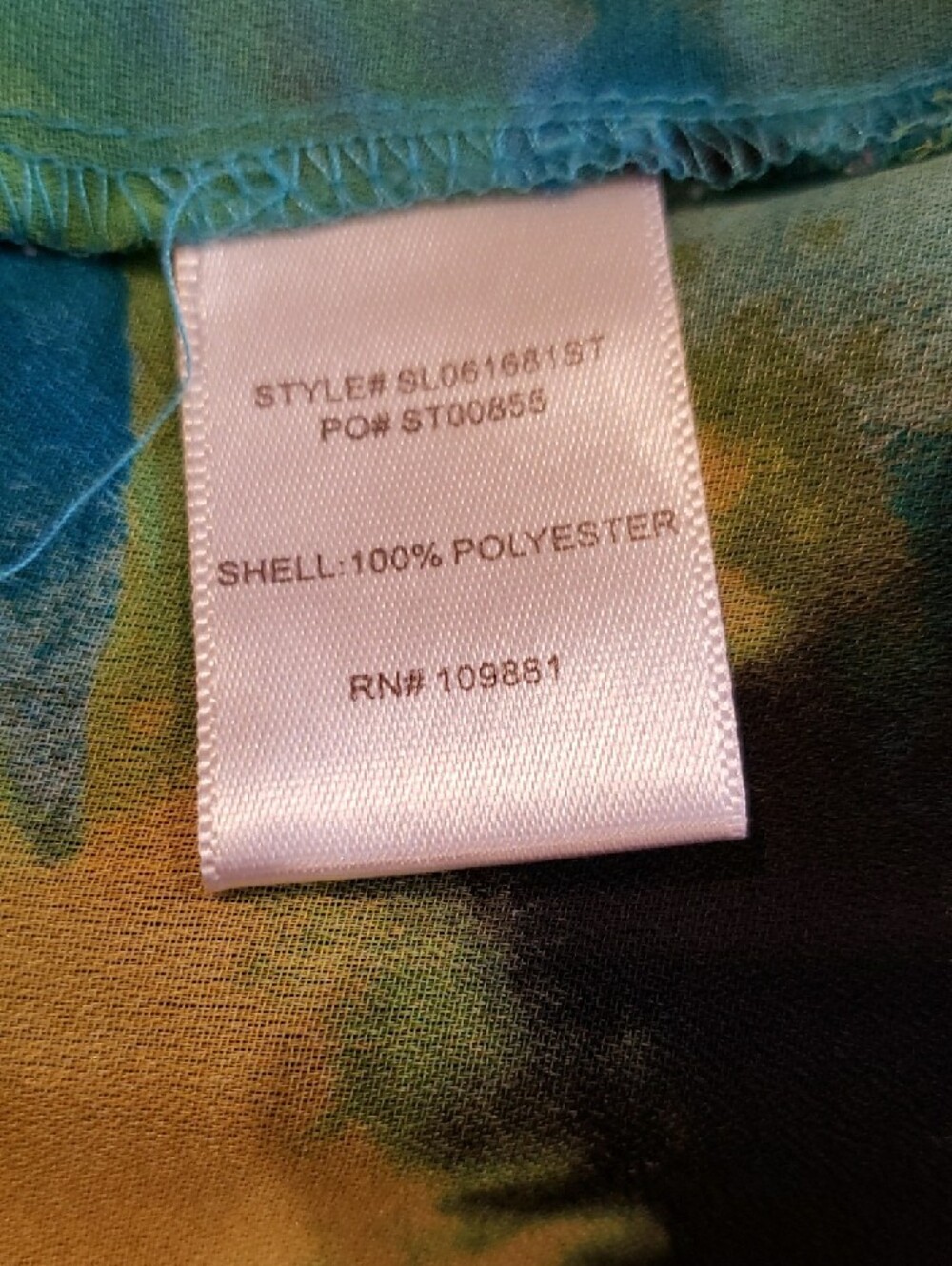 Sunny Leigh V-Neck Micro-Pleated Floral Tie-Front Top - Blue/Green - Picture 6 of 6